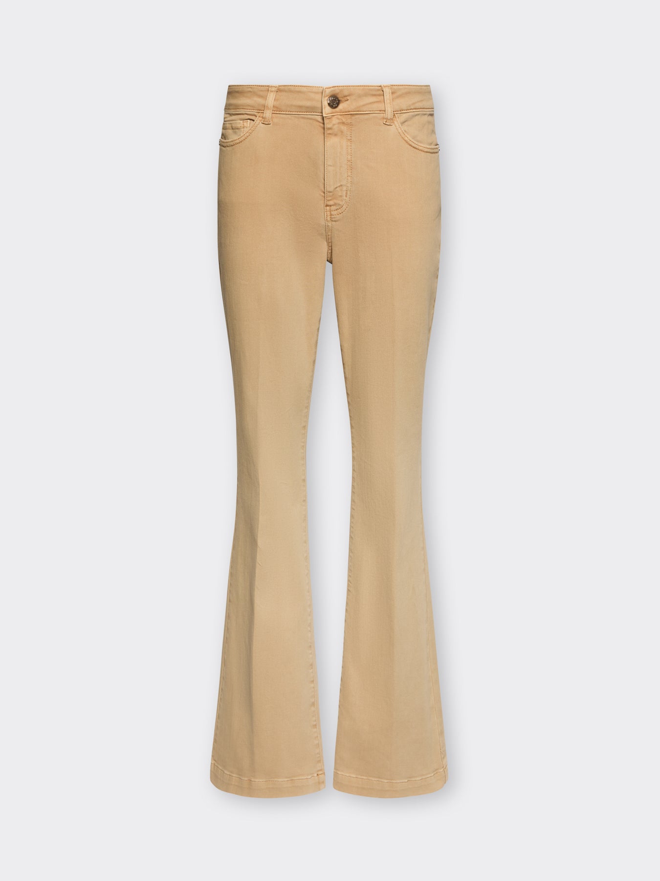 Flared broek met vijf zakken creme wit