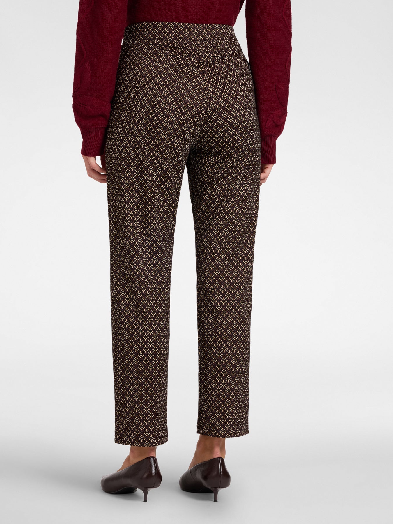 Pull-On Broek Stretch Jacquard – Multi Dark Brown