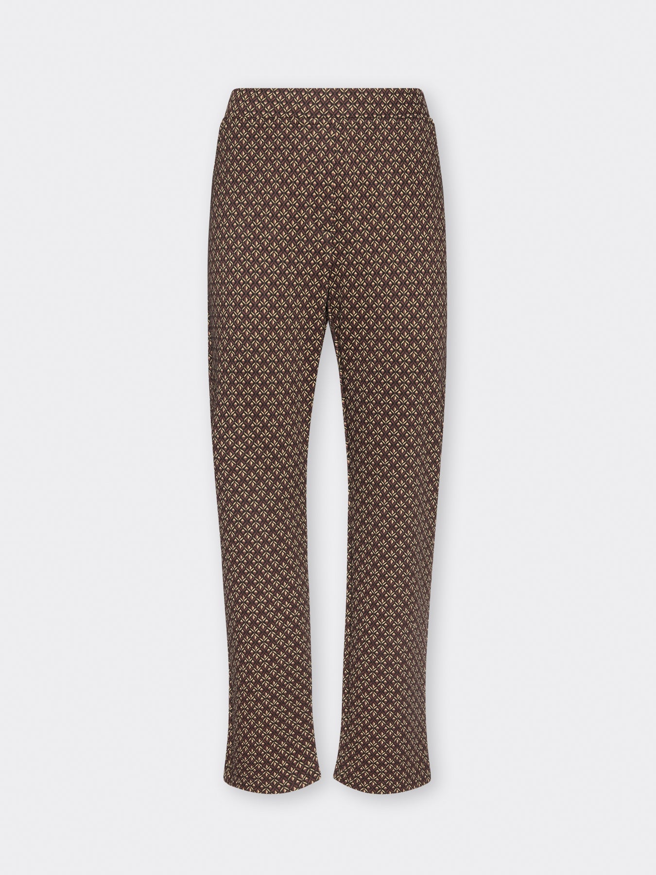 Pull-On Broek Stretch Jacquard – Multi Dark Brown