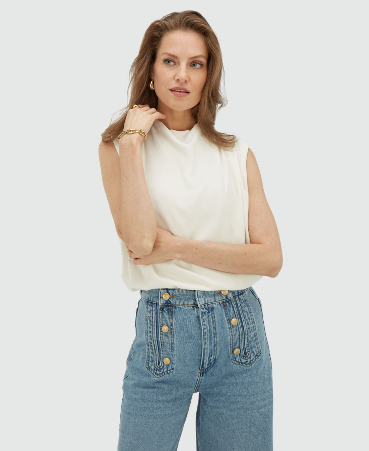 KIANA - Losvallende top - Off White