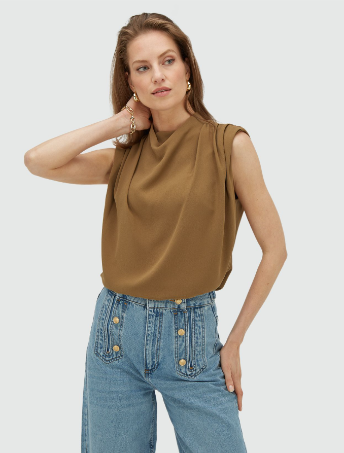 KIANA - Losvallende top - Khaki