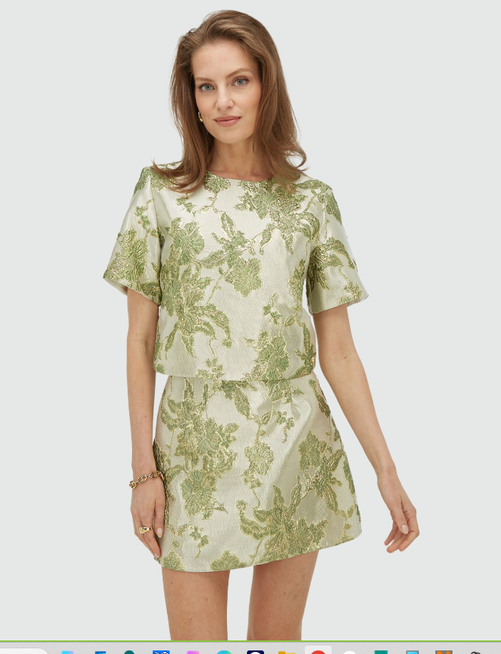 CHARISMA - Cropped Top met metallic details - Dark Pistachio