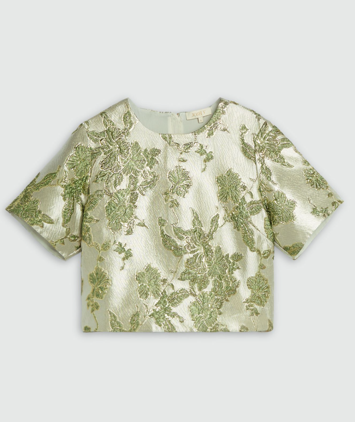 CHARISMA - Cropped Top met metallic details - Dark Pistachio