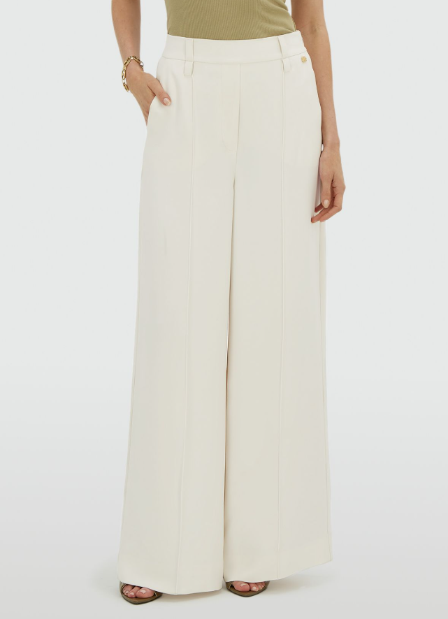 ESSA - High Waisted Wide Leg Pantalon - Off White