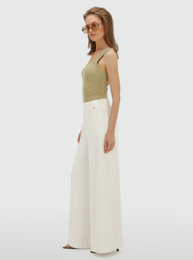 ESSA - High Waisted Wide Leg Pantalon - Off White
