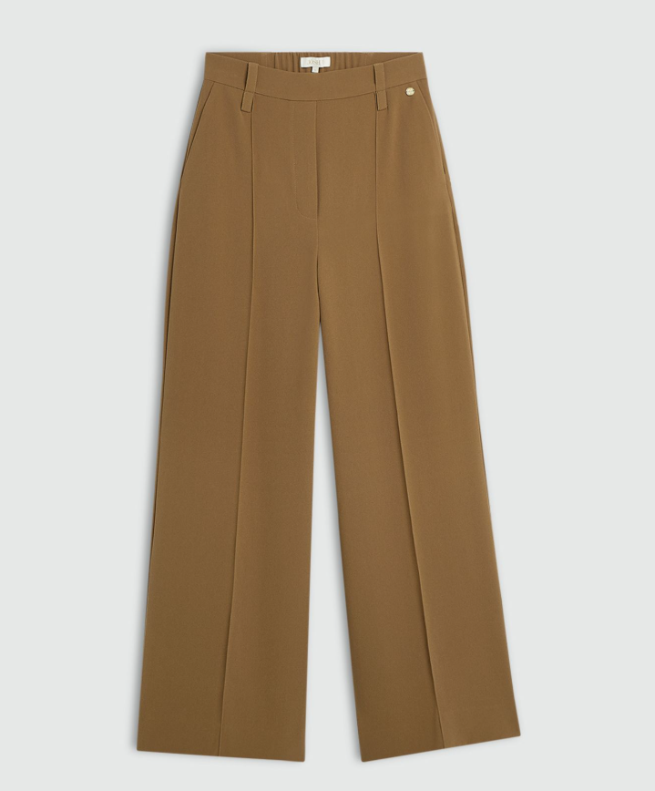 ESSA - High Waisted Wide Leg Pantalon - Khaki