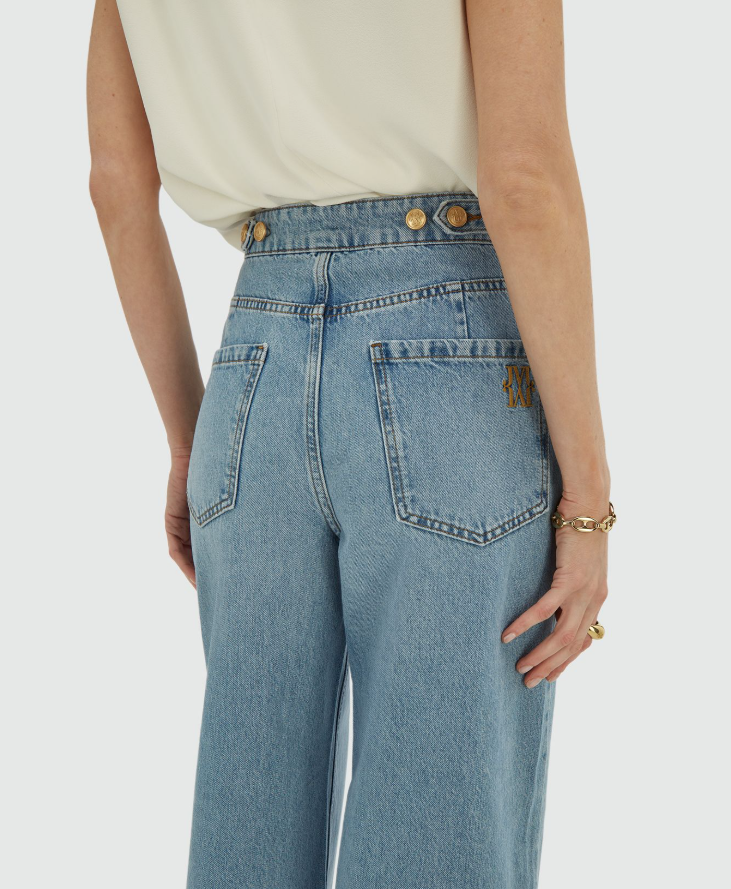 RUMO - HIgh Waisted Wide Leg Jeans - Light Blue Denim