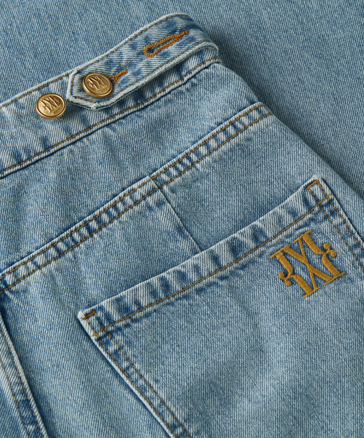 RUMO - HIgh Waisted Wide Leg Jeans - Light Blue Denim
