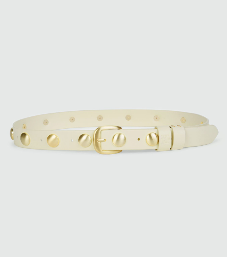 AMINA - Riem met studs - Creme White