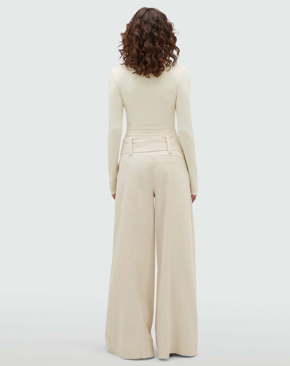 JV-MAUREEN high waisted wide leg jeans - ecru