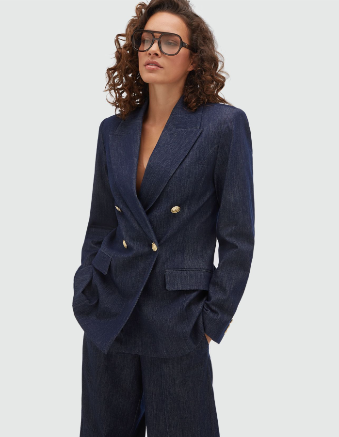 JV-BLUEBELL fitted blazer - dark blue chambray