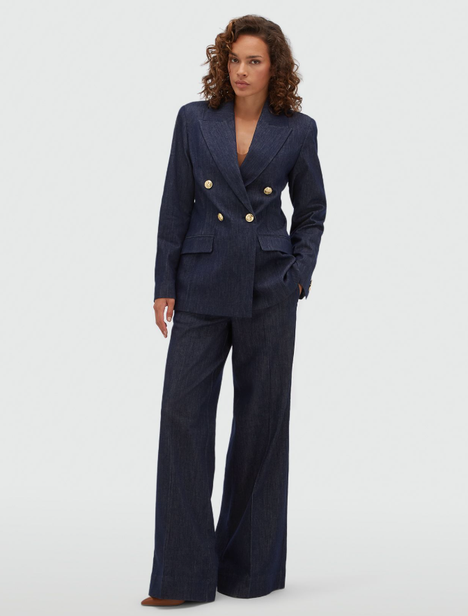 JV-BLUEBELL fitted blazer - dark blue chambray
