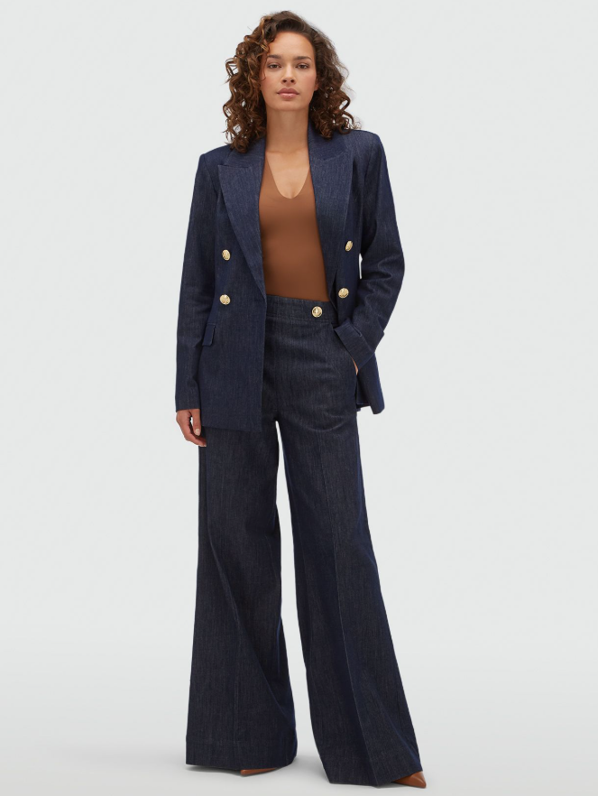 JV-BLUEBELL fitted blazer - dark blue chambray