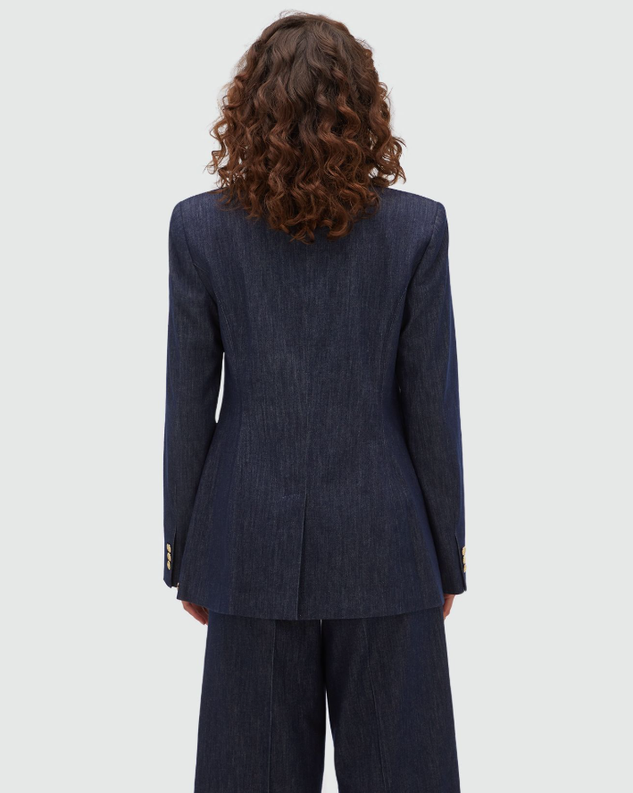 JV-BLUEBELL fitted blazer - dark blue chambray