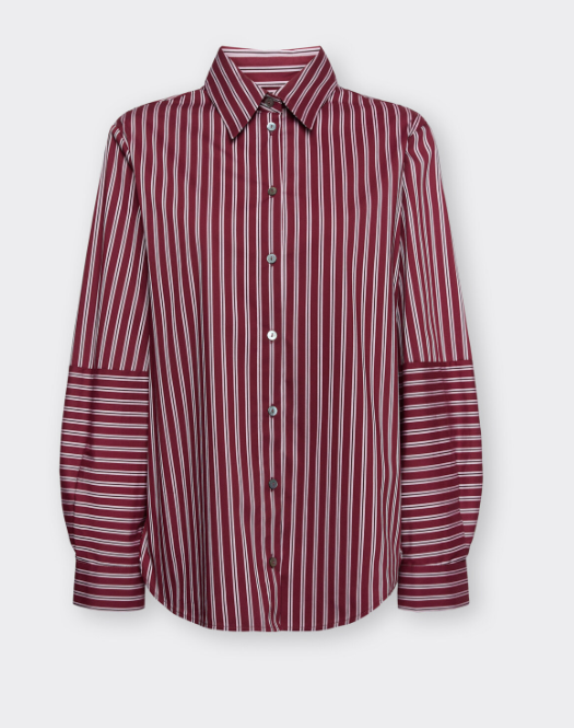 Gestreept katoenen blend shirt