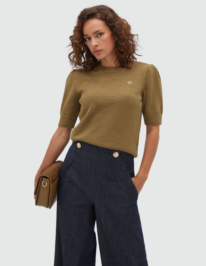 BRENT fitted sweater - khaki