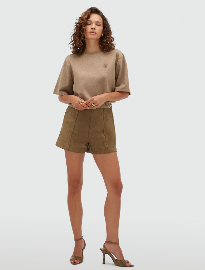 PAXTON oversized T-shirt - khaki melange