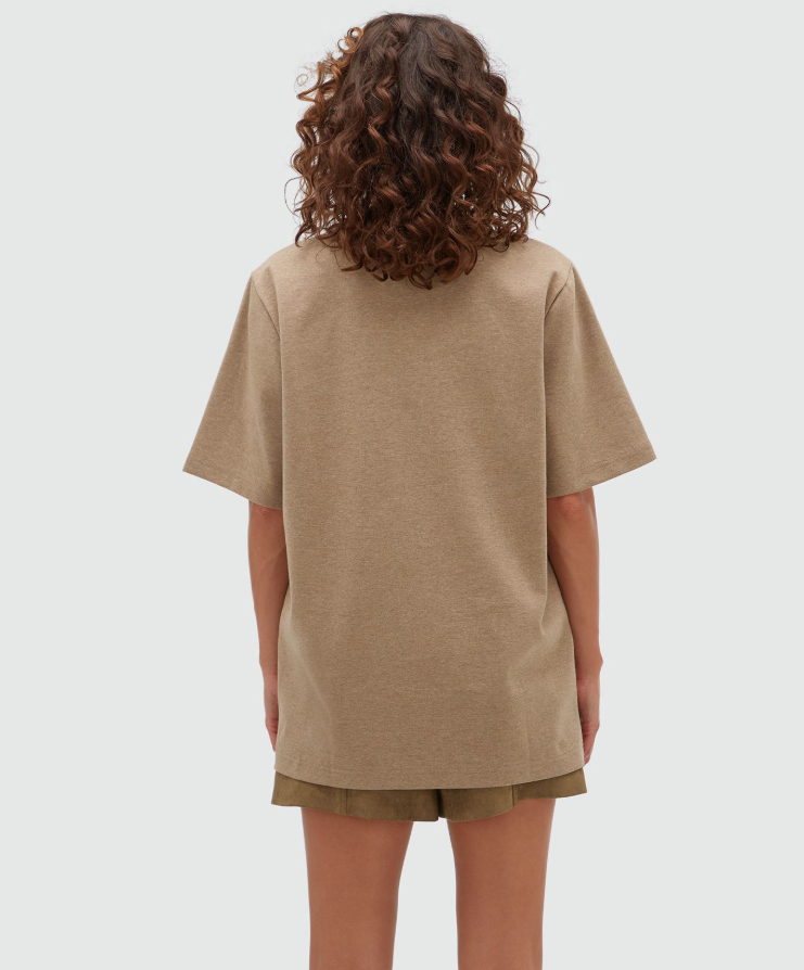 PAXTON oversized T-shirt - khaki melange