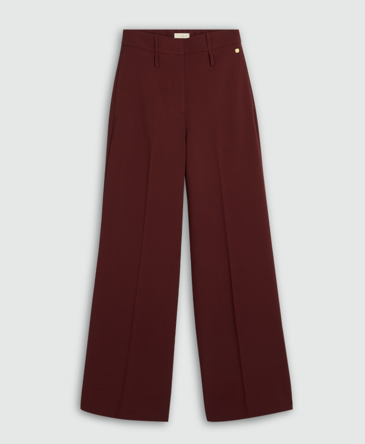 SKY high waisted wide leg pantalon - burgundy