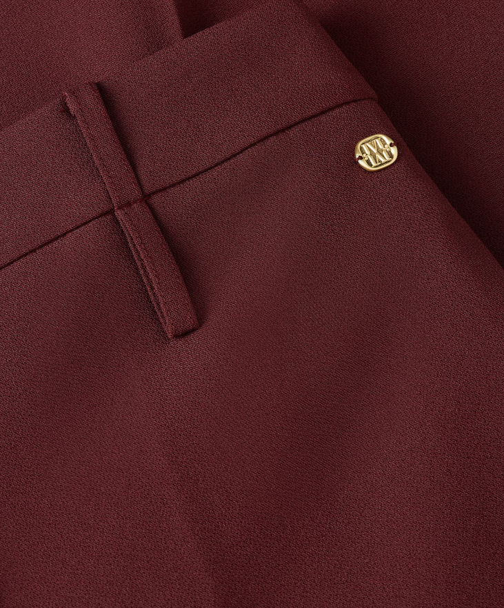 SKY high waisted wide leg pantalon - burgundy
