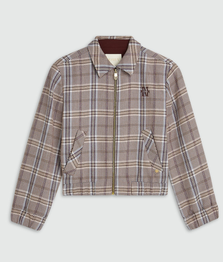 PEPPER oversized jacket - cognac check