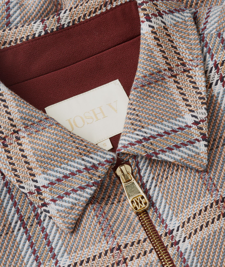 PEPPER oversized jacket - cognac check
