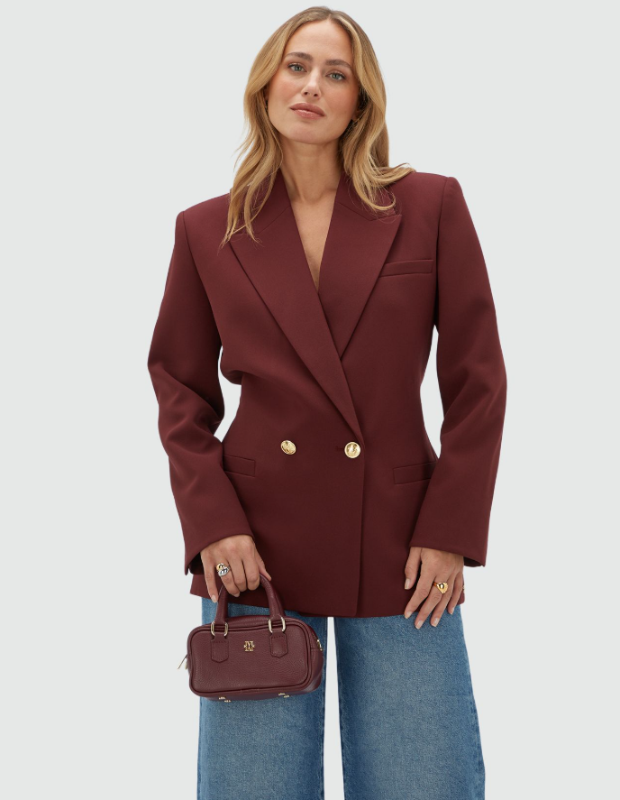 DEE oversized blazer - burgundy