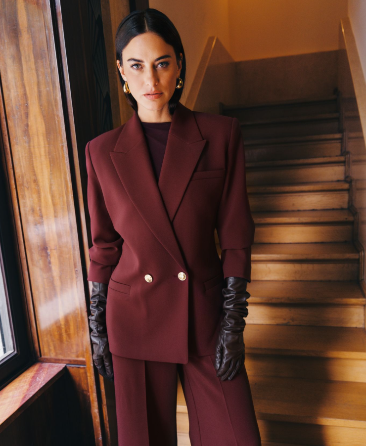 DEE oversized blazer - burgundy