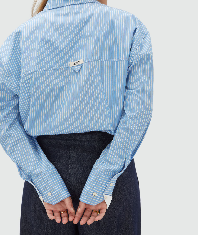 SISSIE oversized blouse - frozen blue stripe