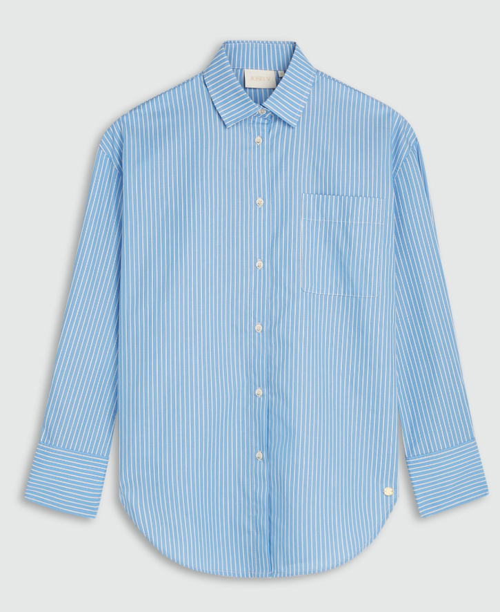 SISSIE oversized blouse - frozen blue stripe