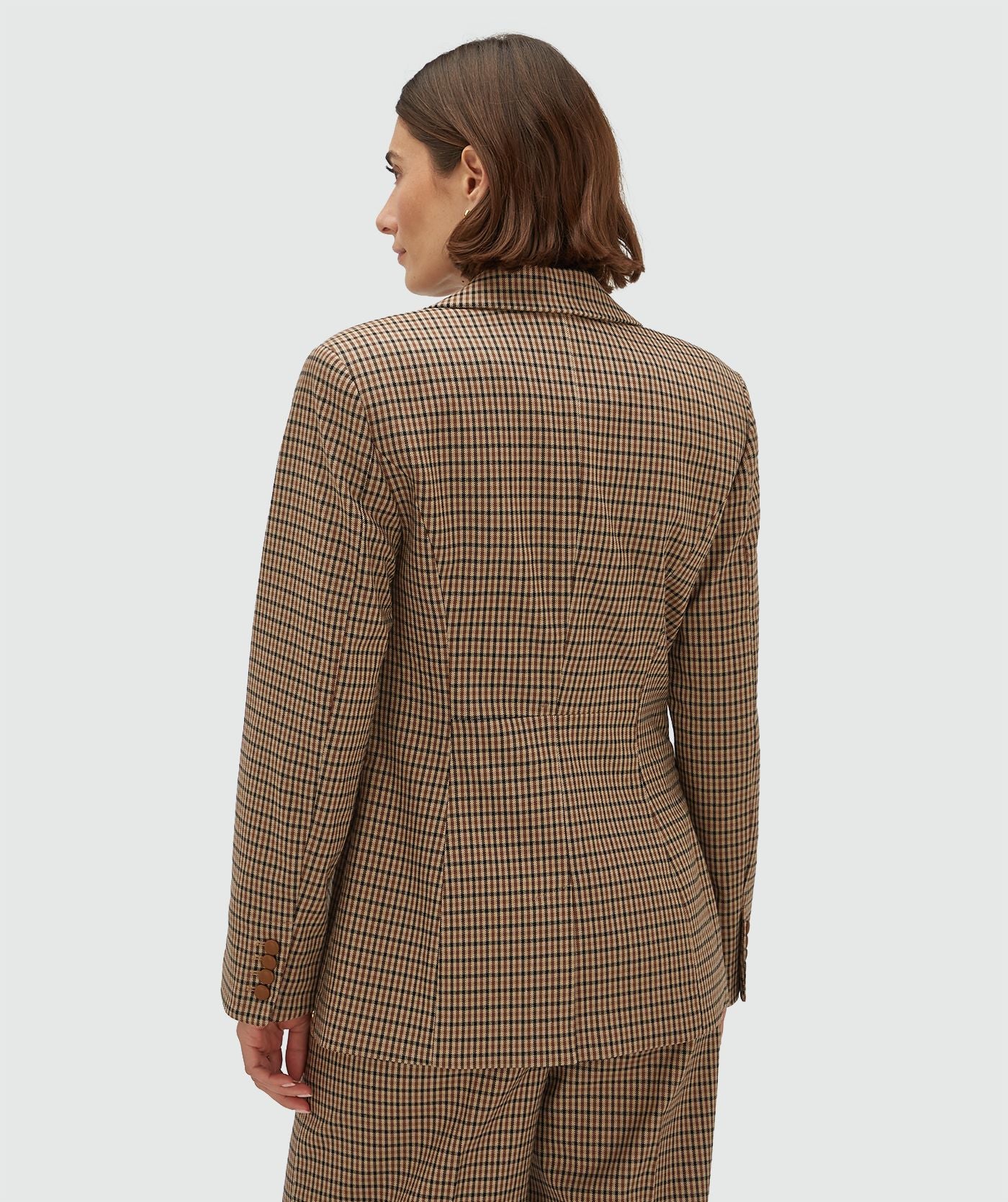 JV-BERYL getailleerde blazer - brown check