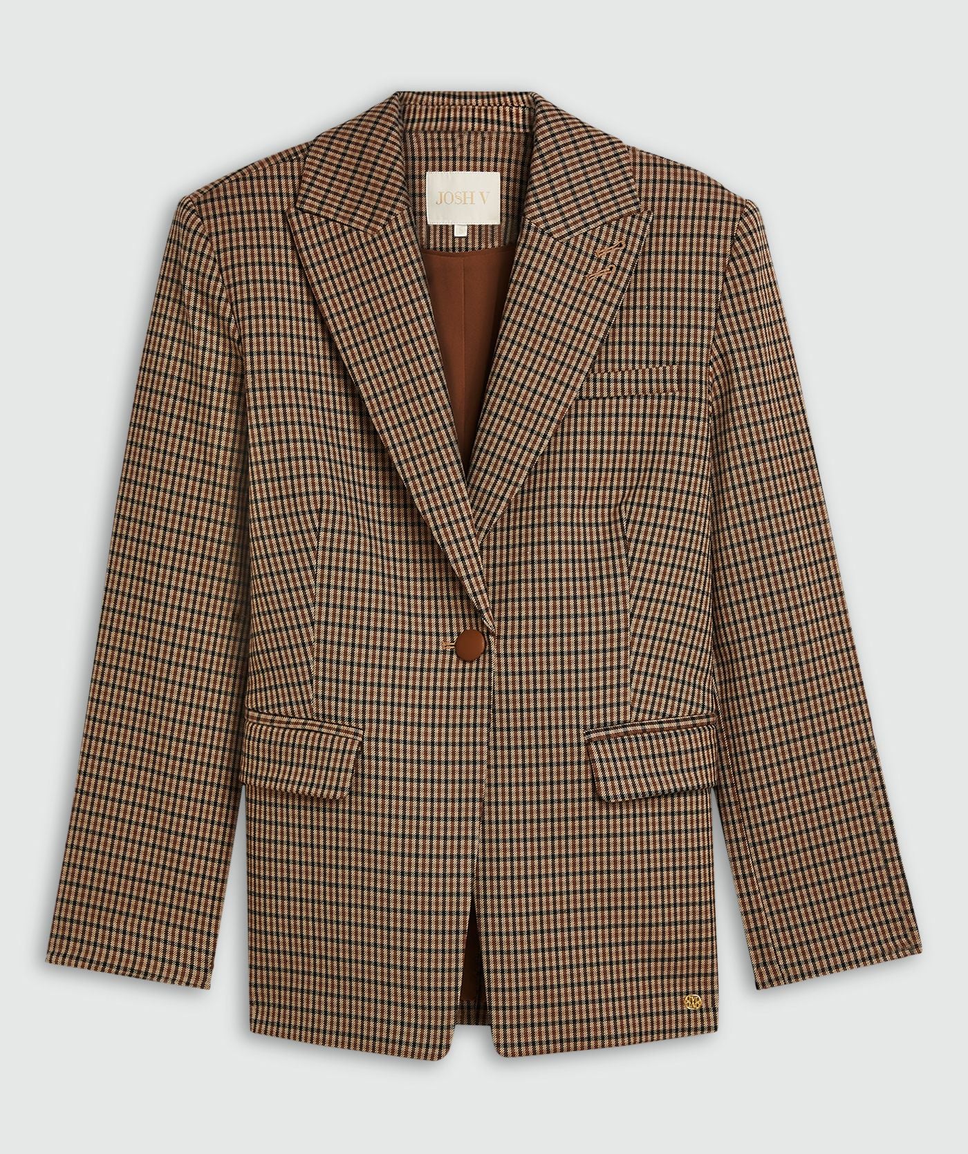 JV-BERYL getailleerde blazer - brown check