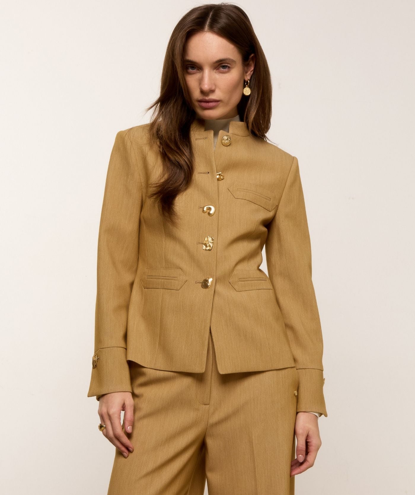 Boston Fitted Blazer - Light Camel Melange
