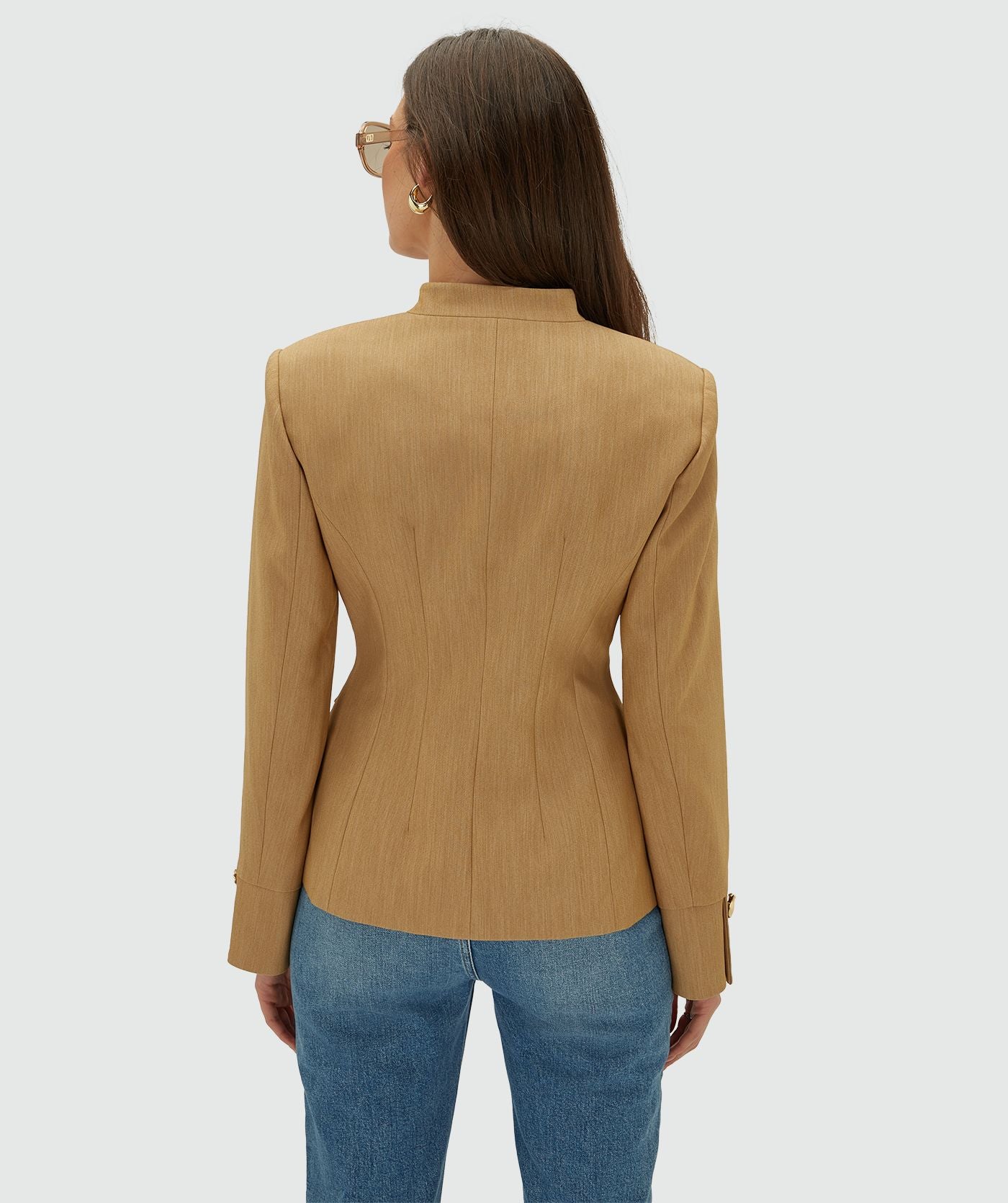 Boston Fitted Blazer - Light Camel Melange