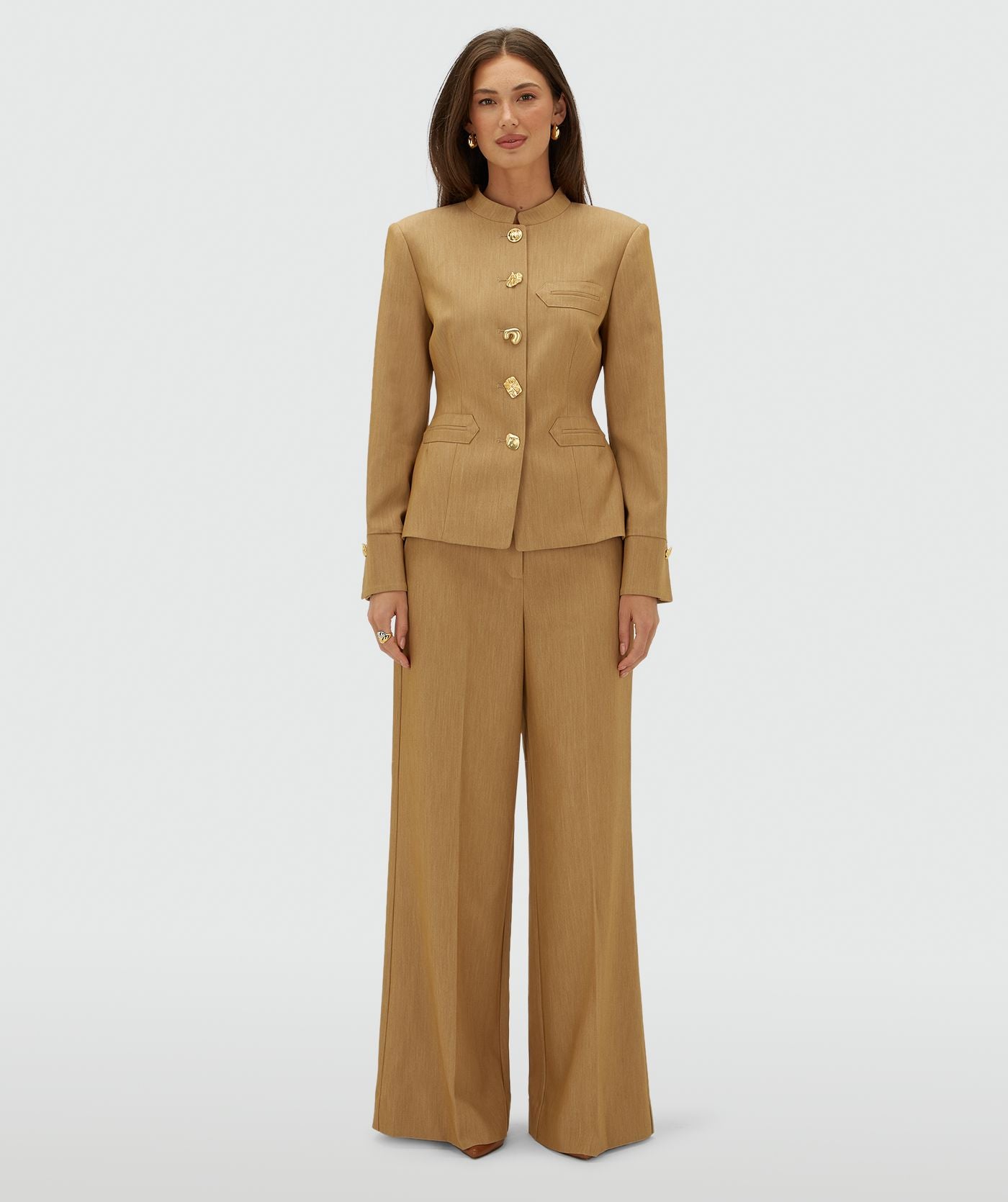 Boston Fitted Blazer - Light Camel Melange