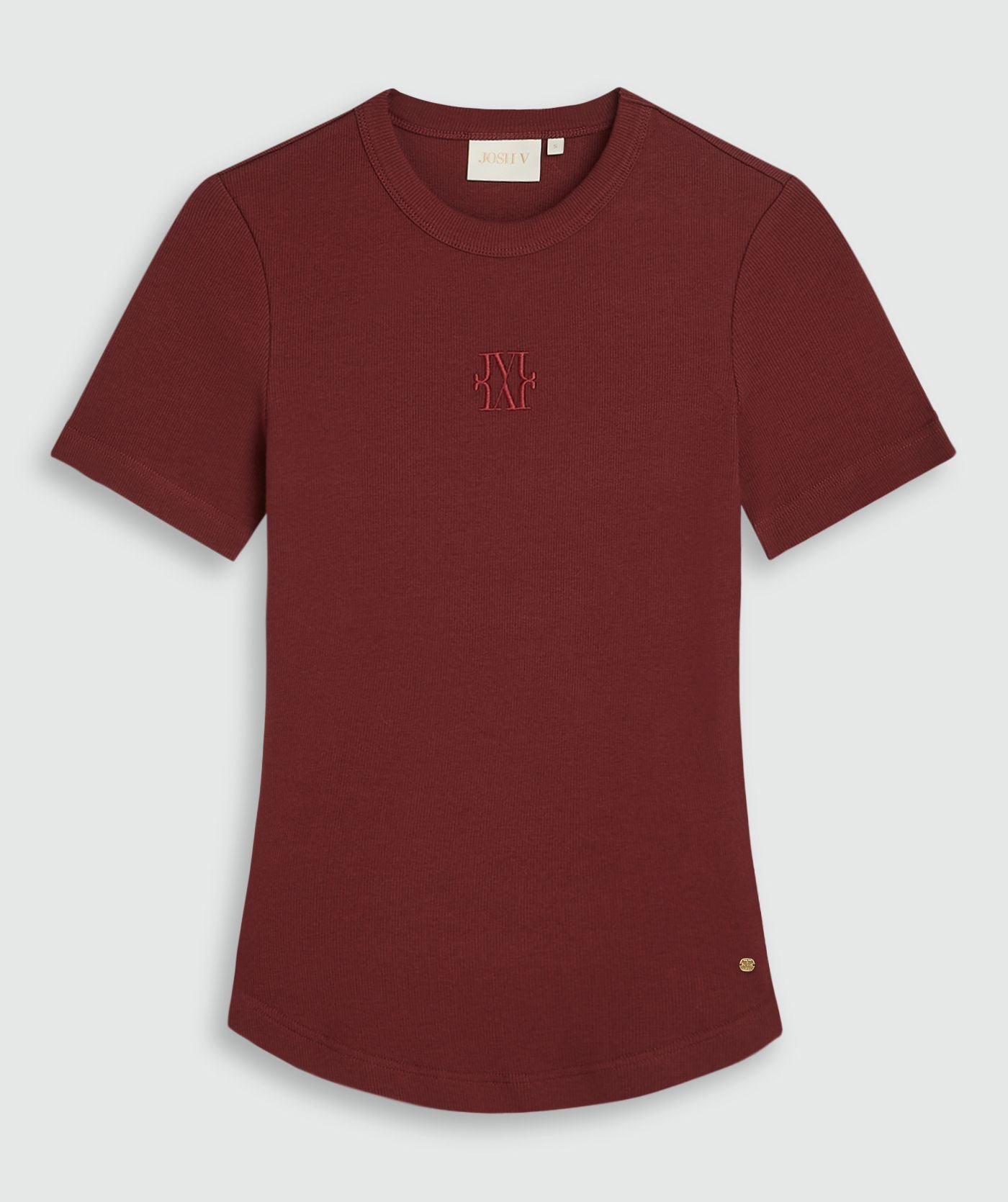 JV-CODY Slim Fit T-shirt met Logo - Burgundy