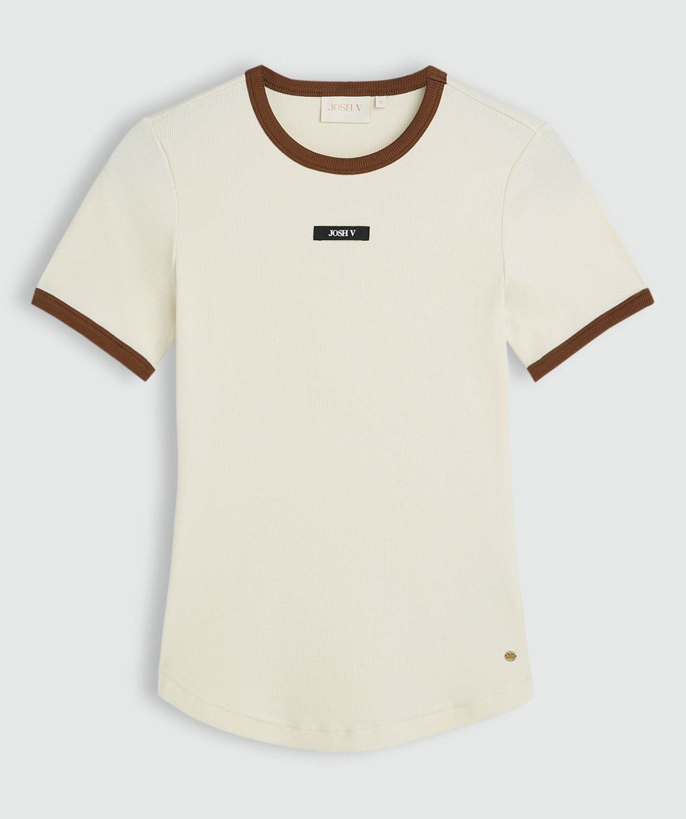 JV-CODY Slim Fit T-shirt met Logo - Winter White
