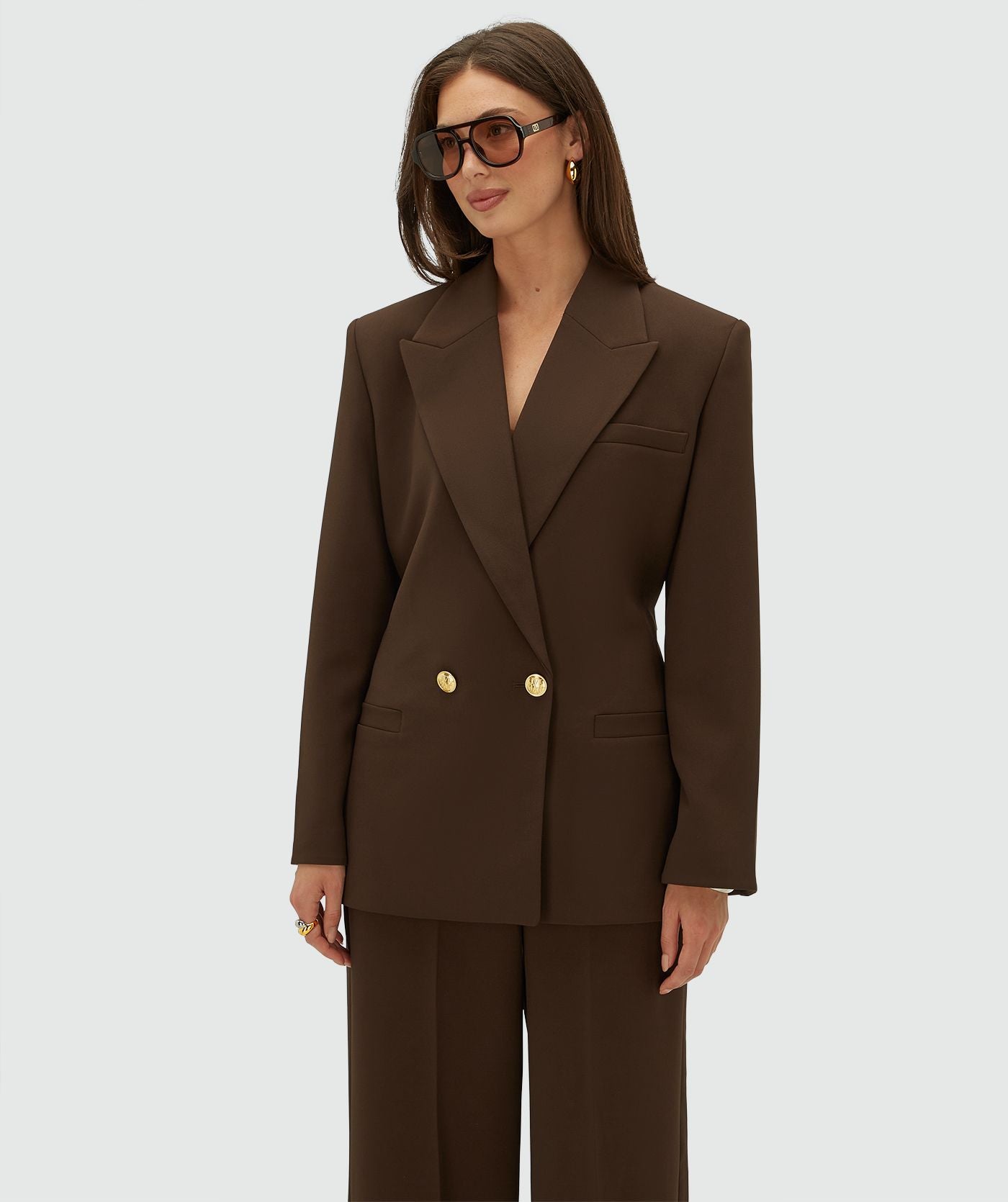 Dee Oversized Blazer - Brown