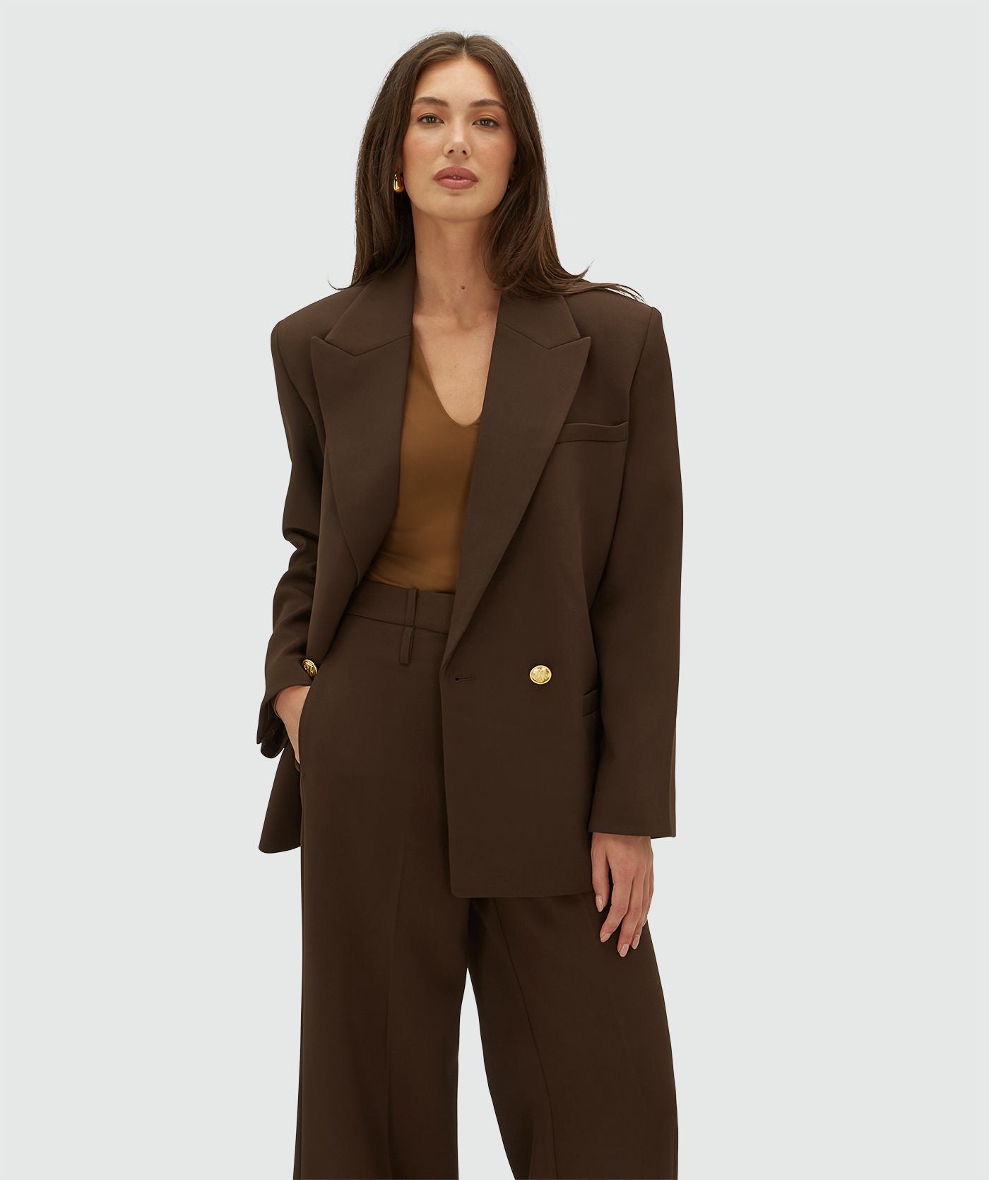 Dee Oversized Blazer - Brown