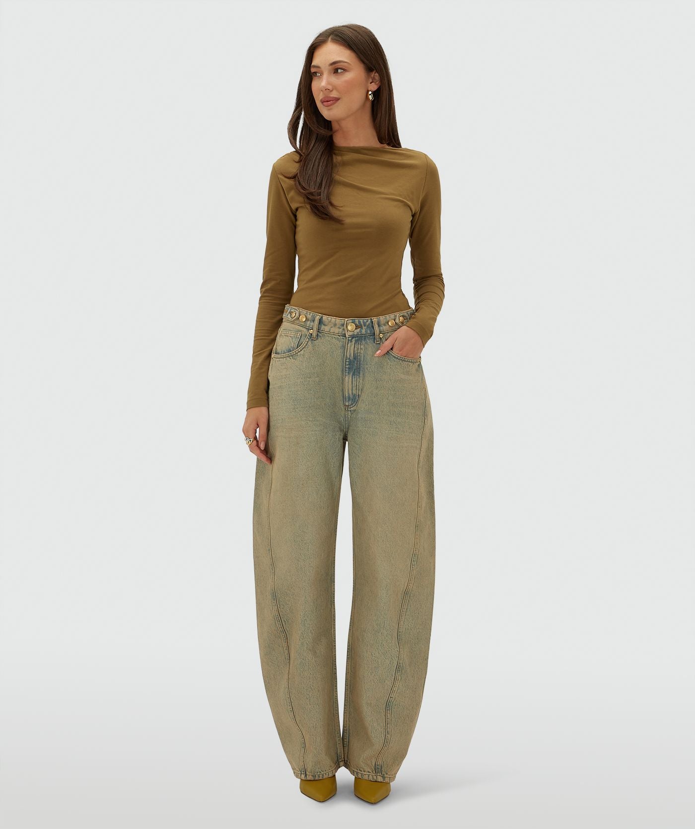 Dewi Balloon Fit Jeans - Dirty Wash Denim