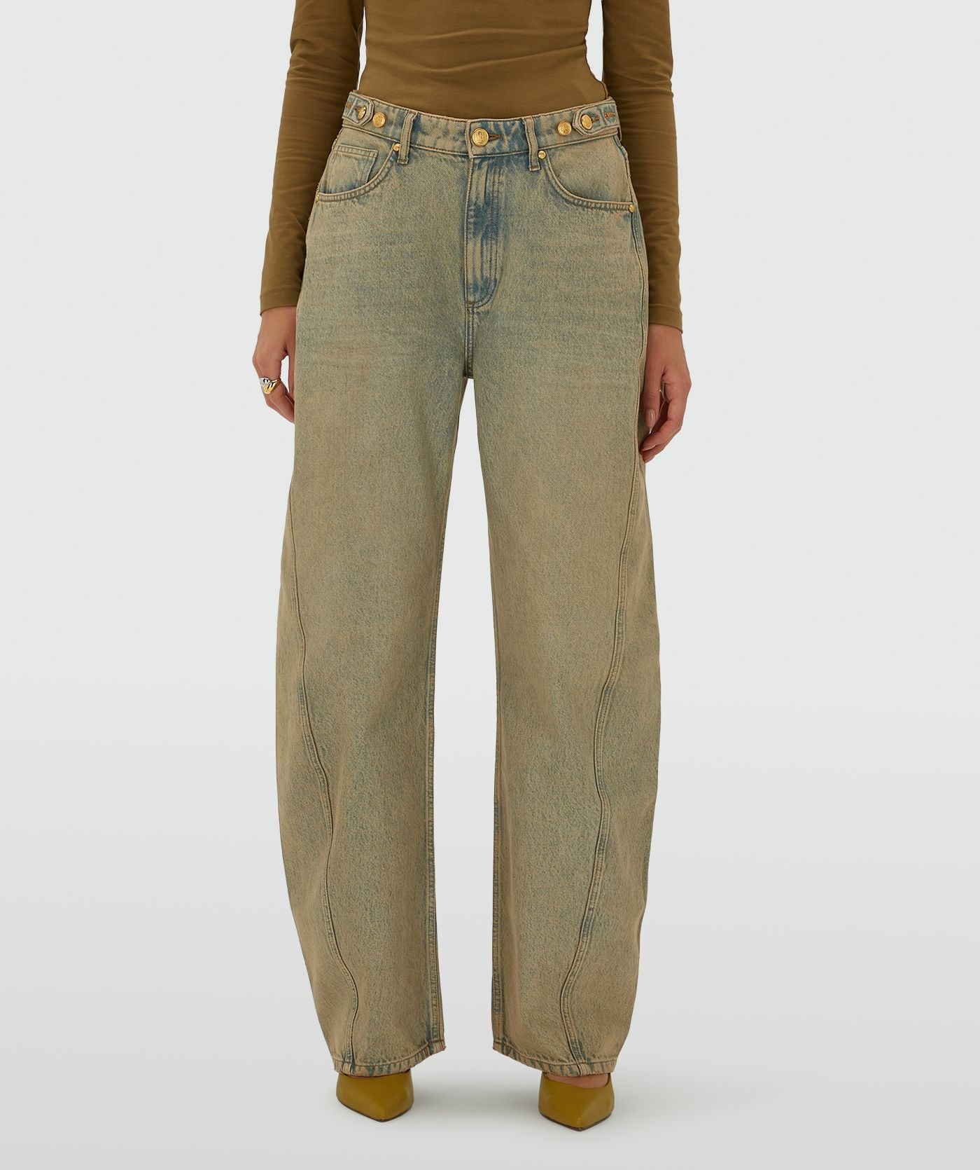 Dewi Balloon Fit Jeans - Dirty Wash Denim