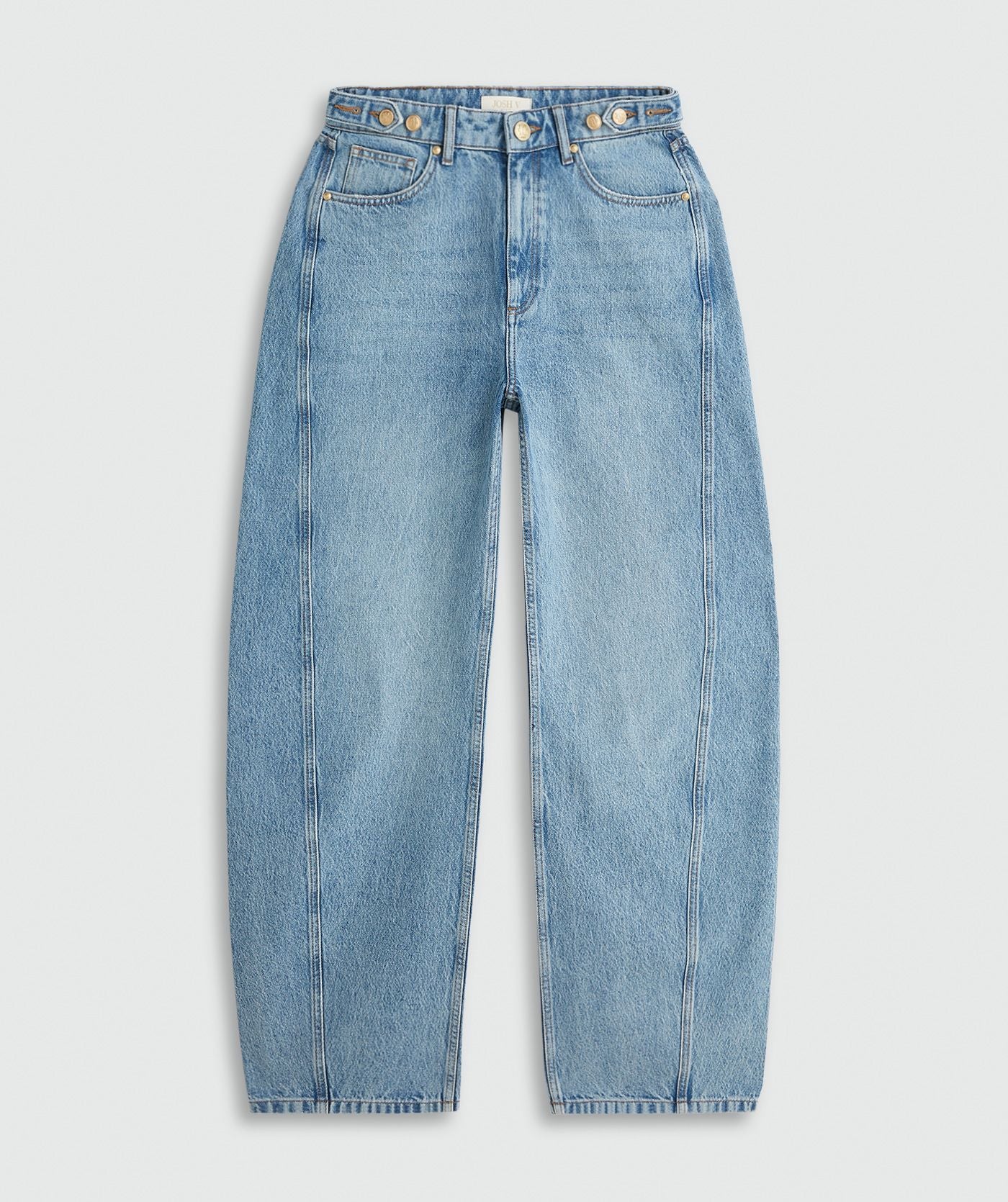 JV-DEWI Mid Rise Balloon Fit Jeans - Blue Denim