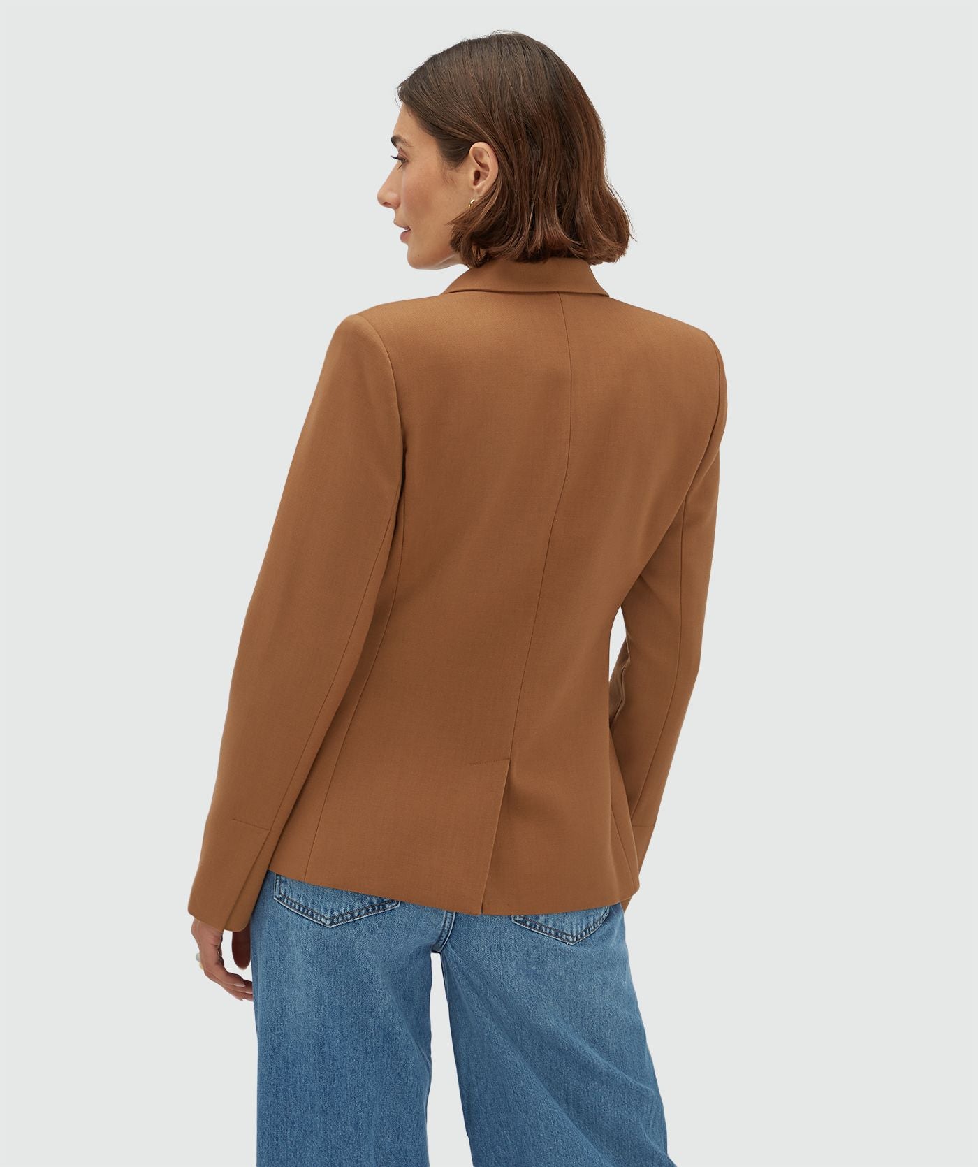 JV-HEIDI fitted blazer - cognac