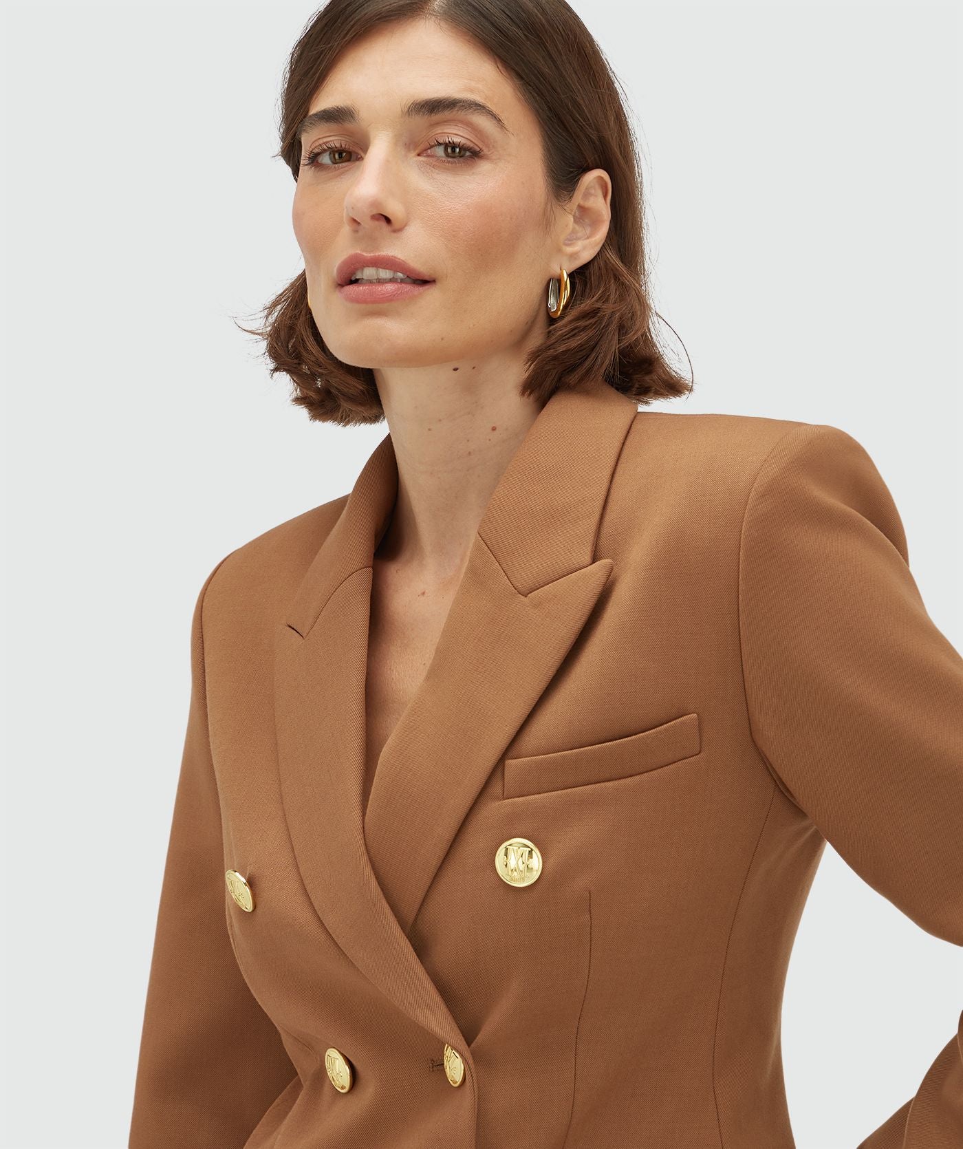 JV-HEIDI fitted blazer - cognac