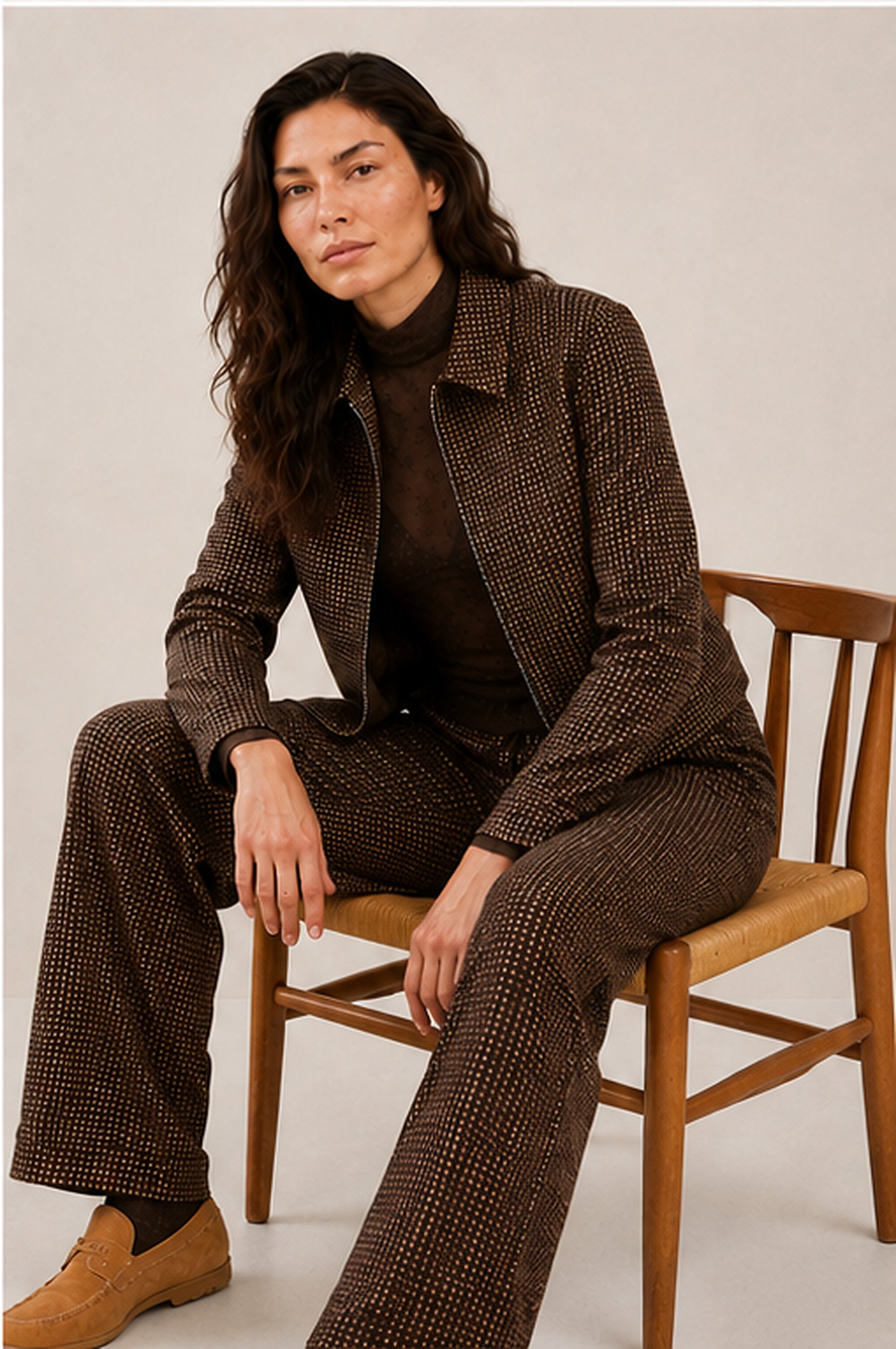 Jacket Emmy Lano G. Ruit - Harris Tweed Choco