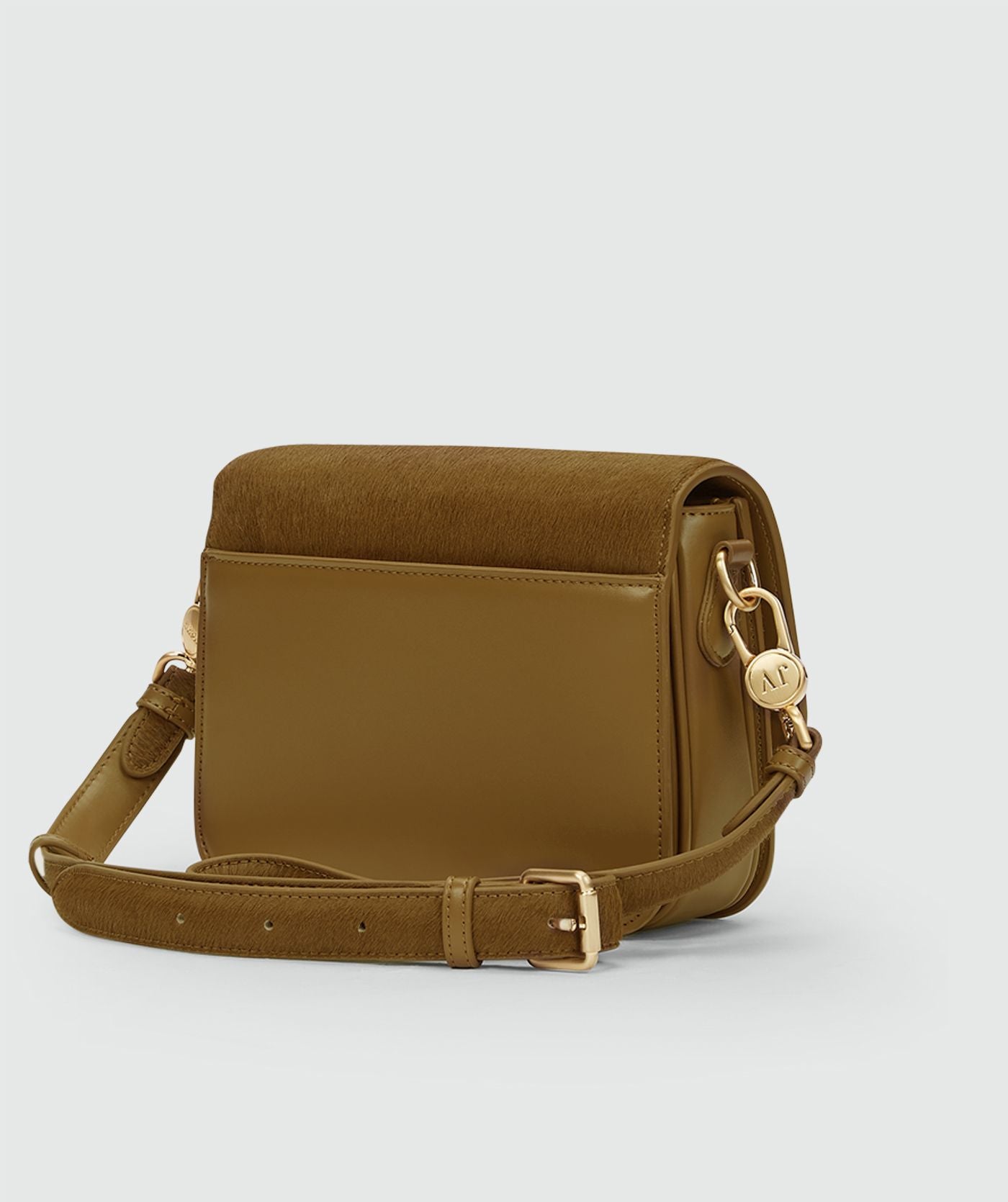 JV-IMAHNI Tas met Ponyhair - Khaki Melange