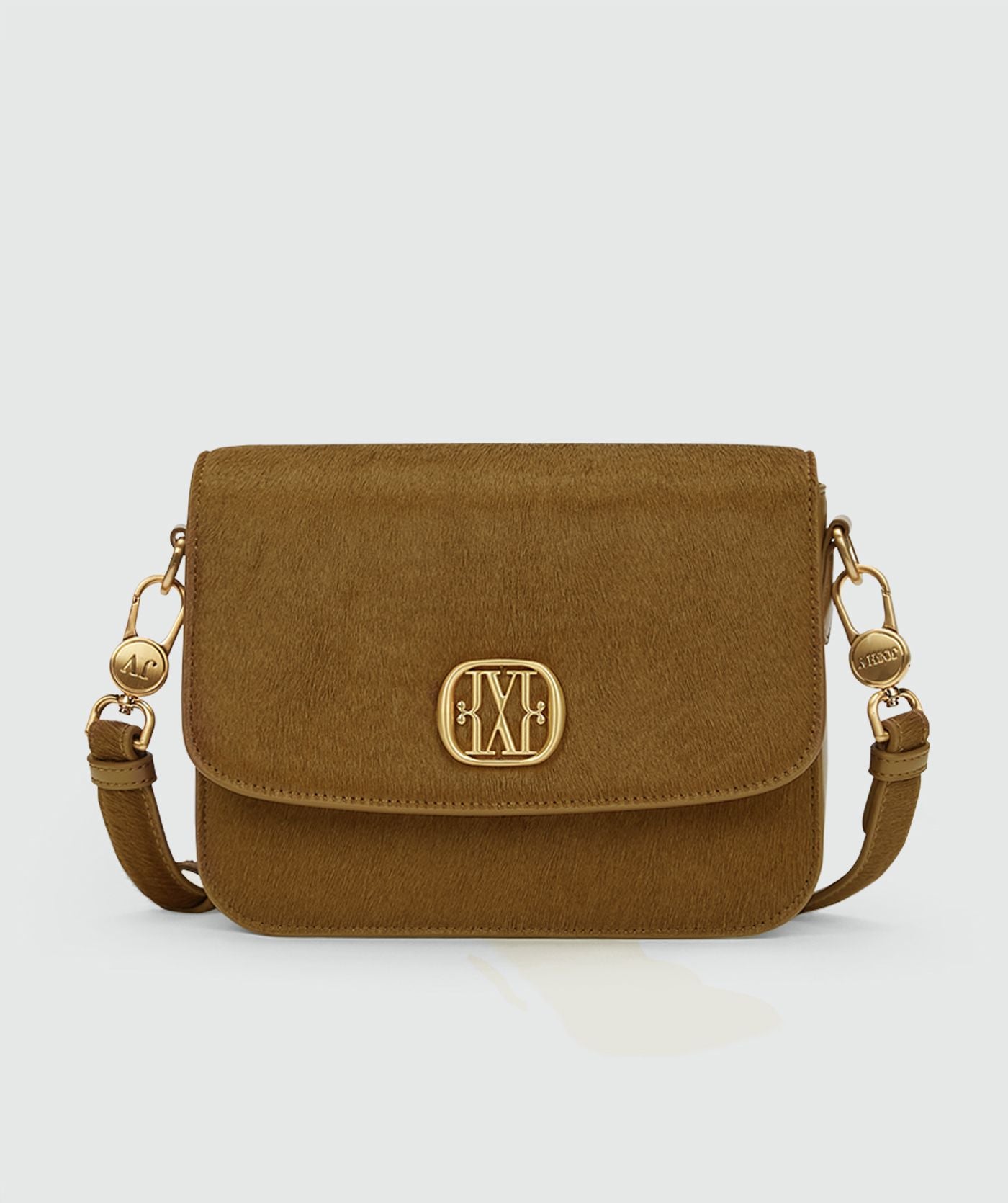 JV-IMAHNI Tas met Ponyhair - Khaki Melange