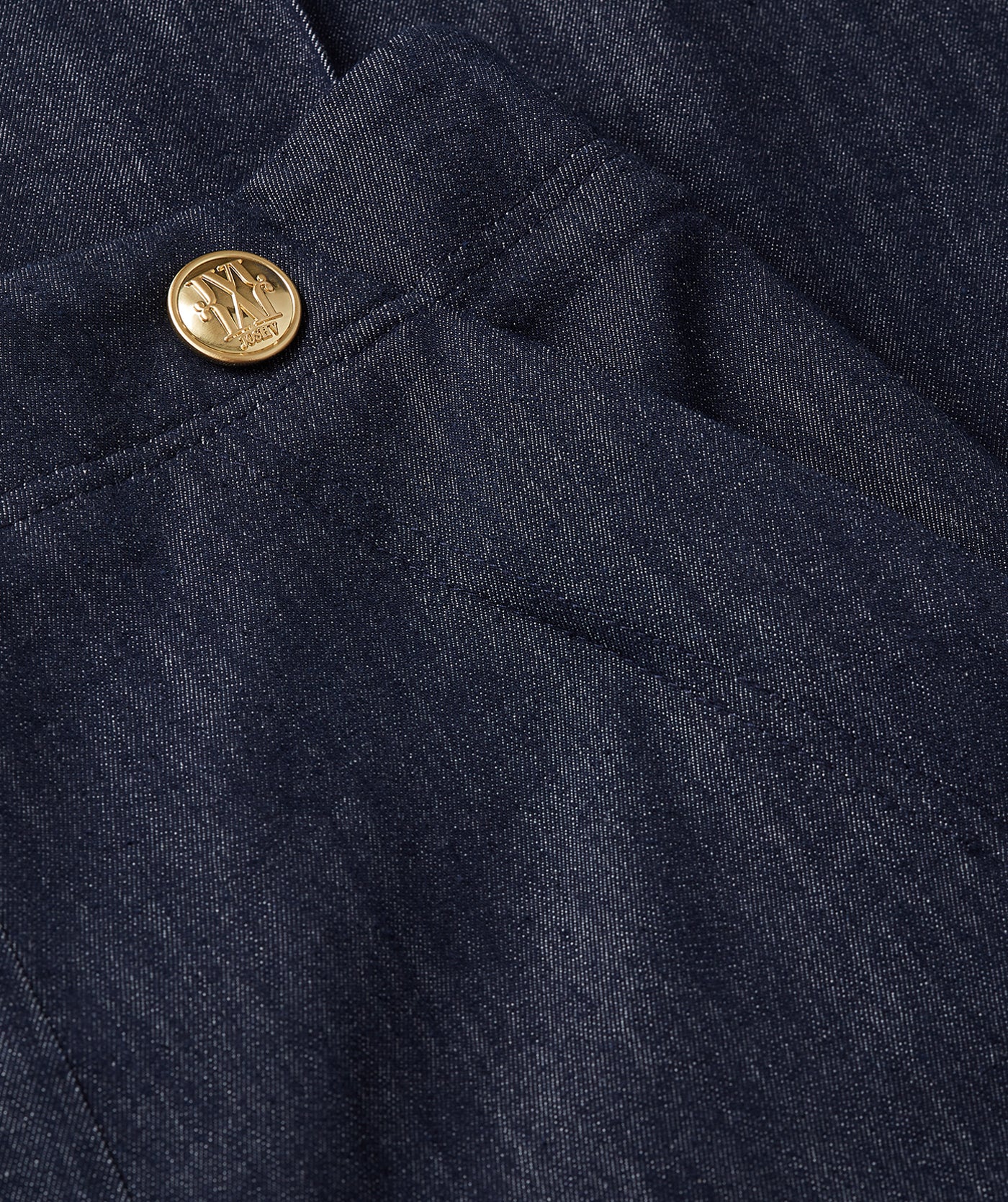 JV-INDRA high waisted wide leg pantalon - dark blue chambray