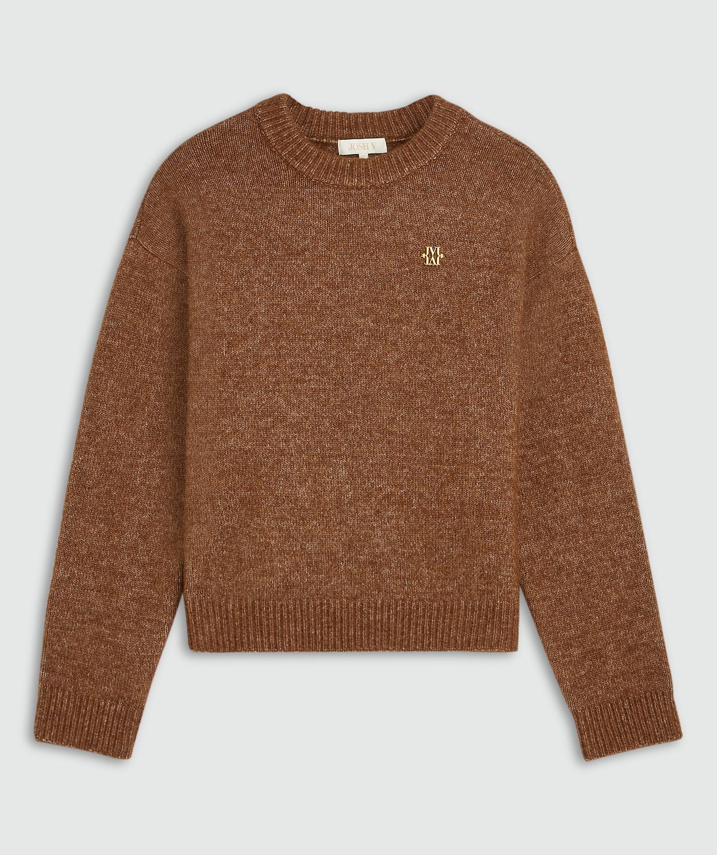JV-IZE Oversized Sweater met Logo Cognac