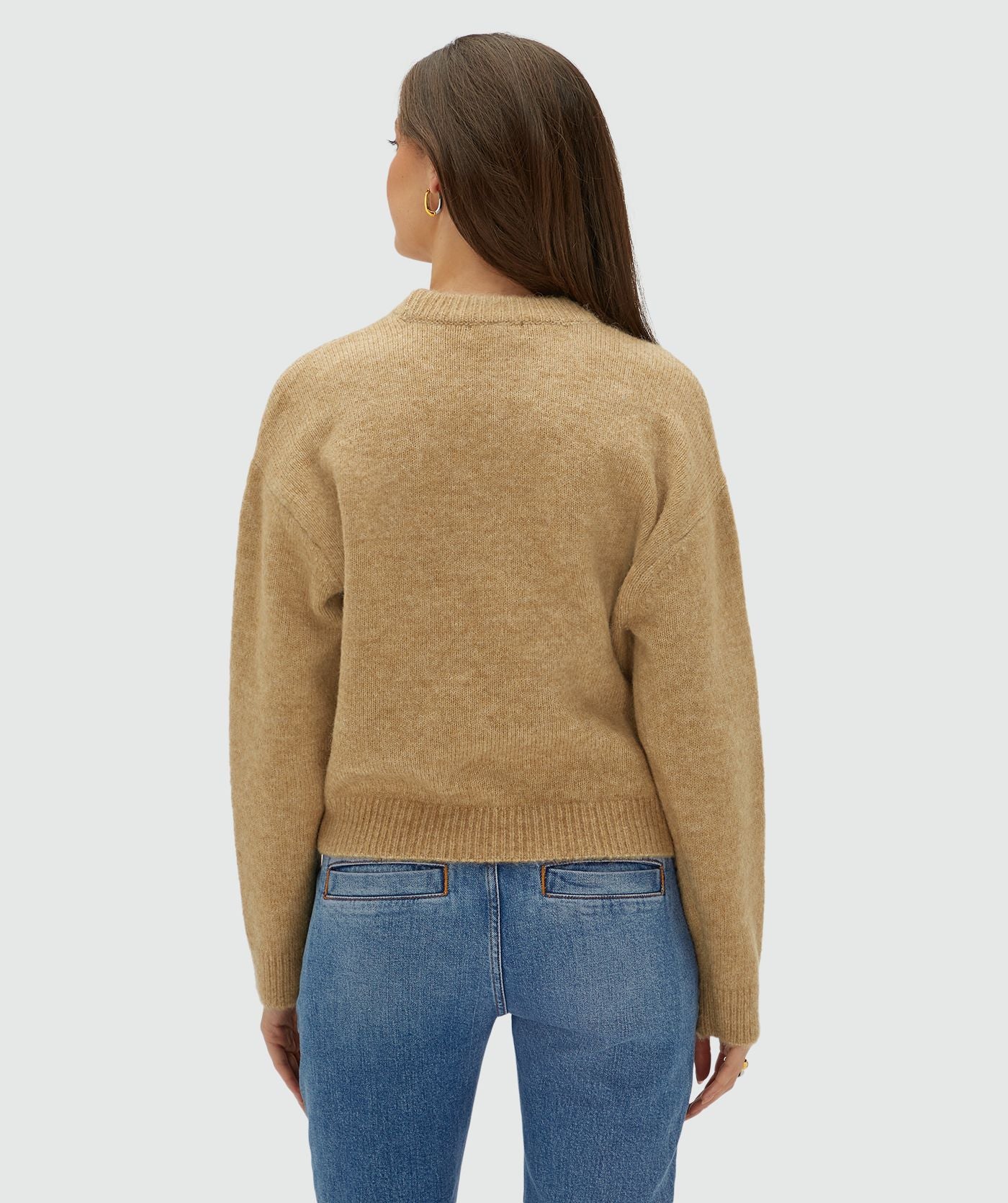 Ize Oversized Trui - Light Brown Melange
